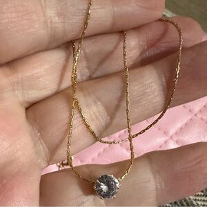 NEW Solitaire Diamond 18K Gold Necklace